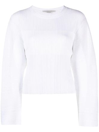 Stella McCartney fine-knit plissé-effect top - White