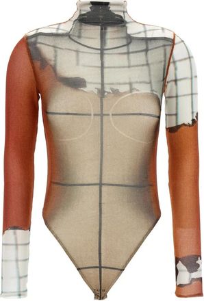 Jean Paul Gaultier The Fire Bodysuit - Dames - Bodies - Veelkleurig - XS - Tule - Tops
