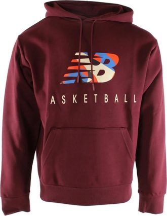 New Balance Rode Katoen-Polyester Sweater - Heren - Hoodies - Rood - S - Katoen - Hoodies & sweatvesten