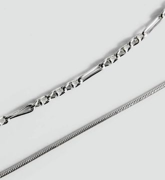 Mango Collana doppia combinata argento - Donna - Taglia unica - MANGO