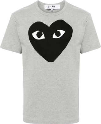 Comme Des Gar&ccedil;ons Grey Crew Neck Graphic Logo T-Shirt