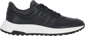 Hogan Blue Round Toe Hyperlight Leather Sneakers