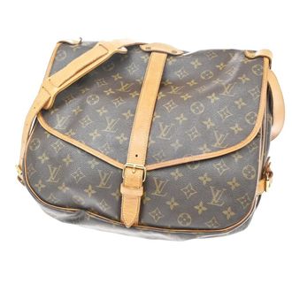 Louis Vuitton Saumur Monogram Canvas Brown Canvas Handbag (Pre-Owned)