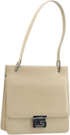 Gucci Pre-owned Vintage Schoudertas - Dames - Vintage Schoudertas - Beige - ONE Size - Leer - Vintage