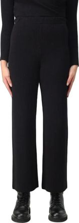 Kaos Zwarte elastische taille regular fit broek - Dames - Straight fit broeken - Zwart - S - Polyester - Broeken