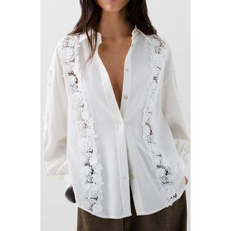 Scalpers Lace Shirt in White at Nordstrom, Size Small Eu