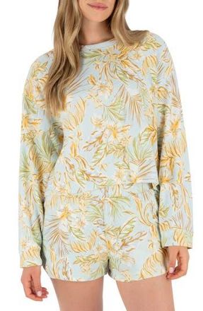 Hurley Fall Palms Boxy Crewneck Sweatshrit in Starlight Blue at Nordstrom Rack, Size X-Small