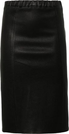 Arma leather midi skirt - women - Elastane/Cotton/Lamb Skin - 36 - Black