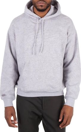 Lacoste Relaxed Fit Floral Print Cotton Hoodie