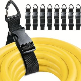 OEM Juego De 8 Organizadores De Cables Ajustables, 45 Cm, Color Negro - Para Cables Gruesos - Ideal Para Profesionales, Talleres Y Garajes