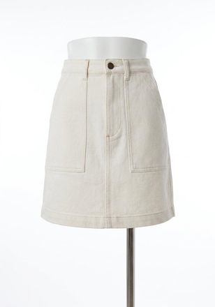 Faherty Sunwashed Canvas Utility Skirt In Sea Salt