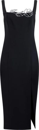 Blumarine Midi Jurk met Strass - Dames - Casual kleedjes - Zwart - M - Polyester - Kleedjes