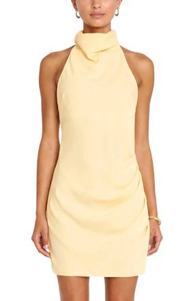 Amanda Uprichard Chantel Halter Mini Dress In Cornsilk