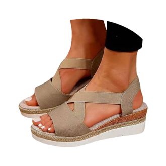 Generic Espadrilles Womens Wedges Orthopedic Sandals Orthopedic Sandals for Women Comfortable Platform Espadrille Shoes Dressy Summer Open Toe Ankle Strap Low