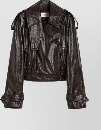 Sportmax patent coated cropped jacket