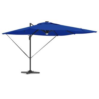 Berkfield Home Modern Cantilever Roma Parasol with LEDs Azure Blue 286x285x270 c