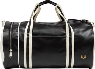 Fred Perry Barrel Gymtas met Verstelbare Schouderriem - Heren - Weekendtassen - Zwart - ONE Size - Polyester - Tassen