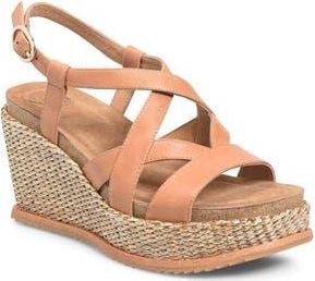 S&ouml;fft Devyn Slingback Espadrille Platform Wedge Sandal in Luggage at Nordstrom Rack, Size 6.5