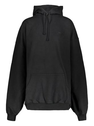 VETEMENTS Felpa con cappuccio e logo in cotone - Nero