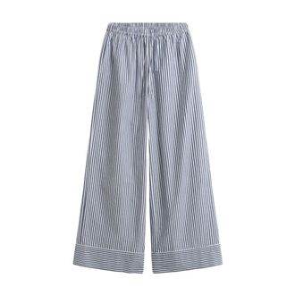 GANT Wide Trousers, female, Blue, Size: XS Striped Poplin Wide Trousers