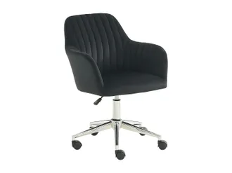 Vente-Unique Sedia Da Ufficio Altezza Regolabile Velluto Nero - Eleana