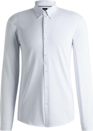 BOSS Slim-fit shirt in a printed cotton blend
