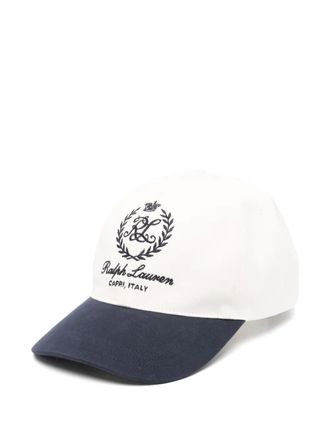 Ralph Lauren Purple Label Honkbalpet met geborduurd logo - Wit