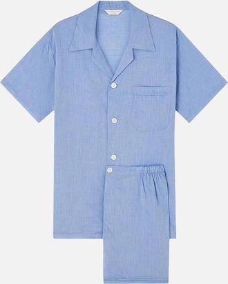 Derek Rose Mens Derek Rose Cotton Pyjama Set, Blue - Size: 44