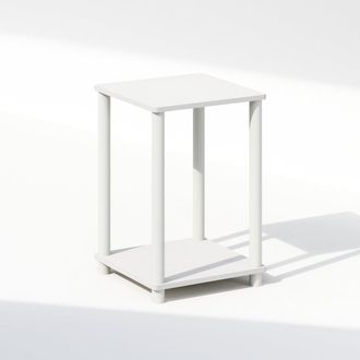 Furinno Turn-N-Tube Nightstand, Bedside Table, White/White