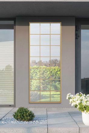 MirrorOutlet Gold Modern Window Garden Wall Mirror 79 X 31 (200CM X 80CM) | Size: 1 Pack