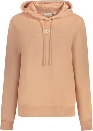 Calvin Klein Roze hoodie met logo-applicatie - Dames - Hoodies - Roze - S - Katoen - Hoodies & sweatvesten