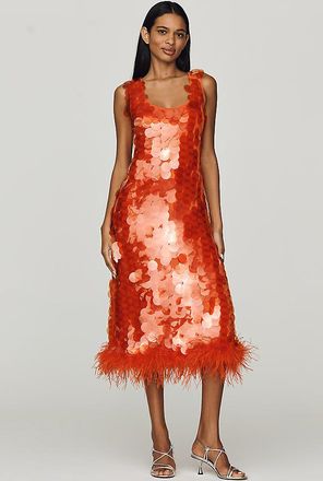 Hutch Scoop-Neck Sequin Midi Dress