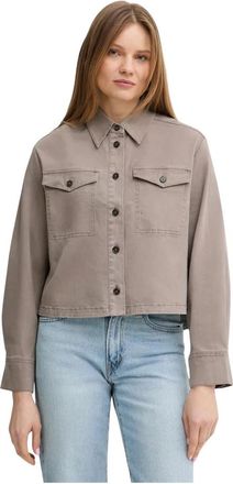Marc O'Polo Oversized Twill Shirt - Dames - Zomerjassen - Bruin - M - Katoen - Jassen
