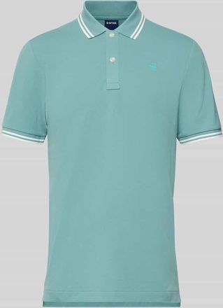 G-Star Slim Fit Poloshirt mit Logo-Stitching Modell Dunda in Tuerkis, Gr&ouml;&szlig;e XXL
