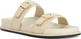 Dune London Womens Ladies Lissons - Double Strap Slip-On Sandals - Beige - Size UK 5