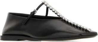 Jil Sander Womens Ballerina Black Leather Caprina