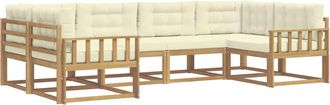 vidaXL Conjunto De Sof&aacute;s De Exterior 6 Uds. Blanco Y Crema Vidaxl