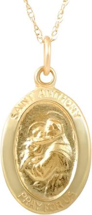 Pompeii3 14k Yellow Gold St. Anthony Medal Pendant.5 Tall 1.5 Grams