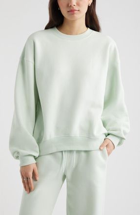 BP. Relaxed Cotton Blend Sweatshirt in Green Cloud at Nordstrom, Size Xx-Small