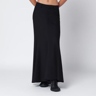 Balenciaga Black long wool skirt