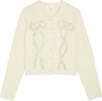 LoveShackFancy Loveshackfancy Leocadia Embellished Wool-blend Cardigan - Ivory - S (UK8-10 / S)