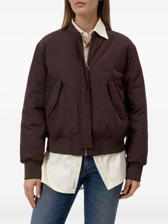 Closed Baseball Collar Blouson Jacket - Brown