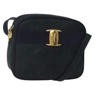 Ferragamo Pre-owned Suede shoulder-bags - Dames - Pre-owned - Zwart - Maat: ONE Size Su&egrave;de
