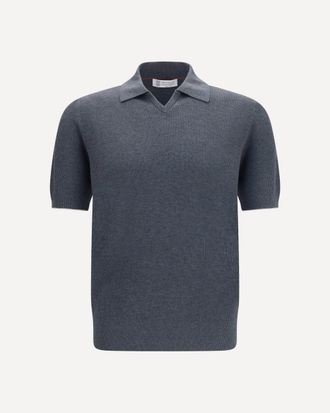 Brunello Cucinelli Cotton ribbed Polo Male 54