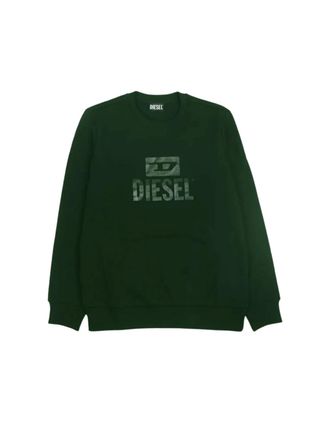 Diesel Mens Diesel Mono Tone Logo Dark Green Sweatshirt - Black - Size: 42