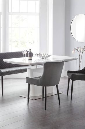 Julian Bowen Como Rectangular Extending High Gloss 4-6 Seater Dining Table in White
