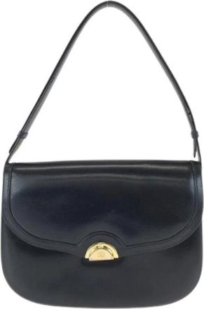 Gucci Pre-owned Vintage Leren Schoudertas Zwart - Dames - Vintage Schoudertas - Zwart - ONE Size - Leer - Vintage