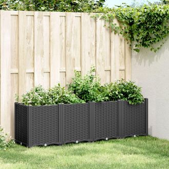 vidaXL Jardinera Pp Negro 160x40x53 Cm Vidaxl