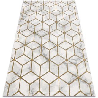 RugsX Rugsx - Alfombra Emerald Exclusivo 1014 Glamour, Elegante Cubo Crema / Oro Beige 180x270 Cm