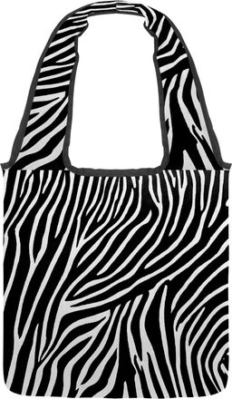 Generic Zebra Stripes Reversible Canvas Shoulder Tote - Double-Sided Print, 12oz Cotton, 27cm Drop, Fold-Flat Bag for Travel, Shopping, Street Outings